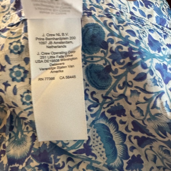 J. Crew Liberty Blue Floral Crop Ruffle Collar Blouse - Picture 10 of 14